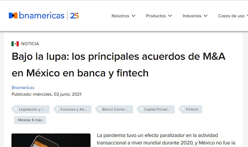 Bajo la lupa: los principales acuerdos de M&A en Mxico en banca y fintech